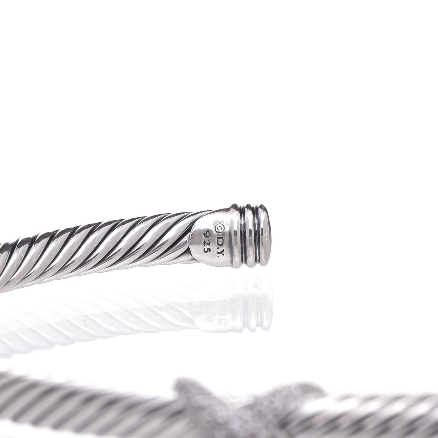 Sterling Silver Diamond 4mm X Cable Bracelet