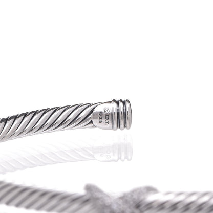 David Yurman Sterling Silver Diamond 4mm X Cable Bracelet 4 of 4