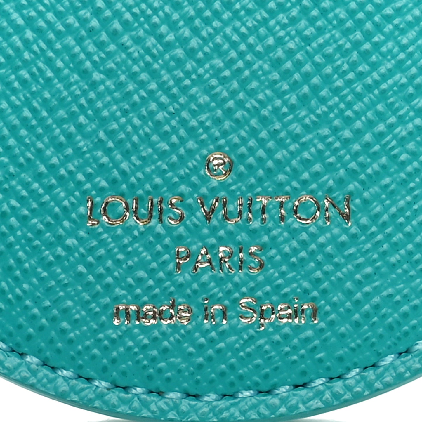 Monogram Illustre V Bag Charm Key Ring Turquoise