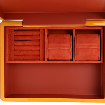 Hermes Lacquered Wood Facettes Watch Box Curry 7 of 11