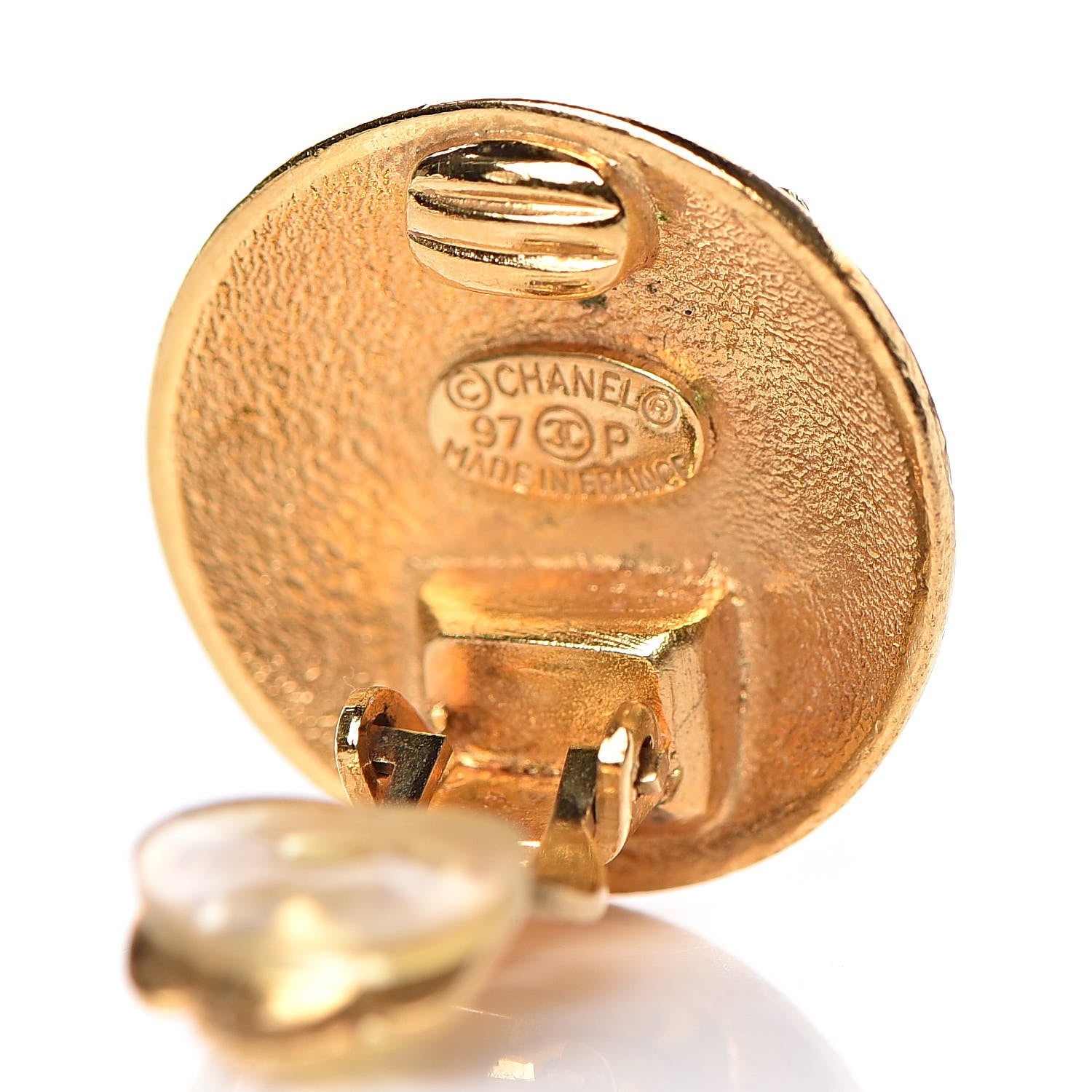 Chanel CC Crown Clip On Earrings Gold 4 of 4