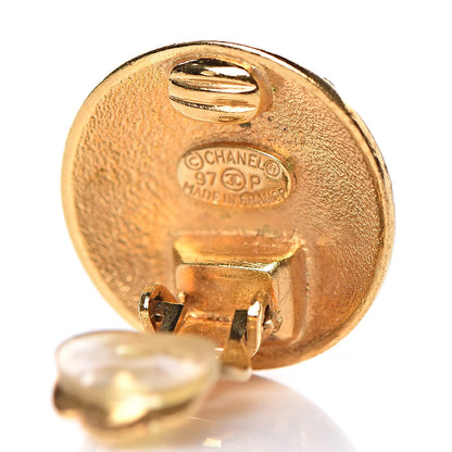 Chanel CC Crown Clip On Earrings Gold 4 of 4