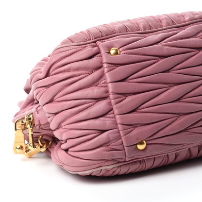 Miu Miu Nappa Matelasse Top Handle Bowler Rosa 6 of 13