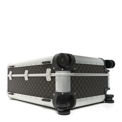 Gucci GG Supreme Monogram Aluminium Porter Medium Trolley Suitcase Silver Grey Black Graphite Grey 3 of 9