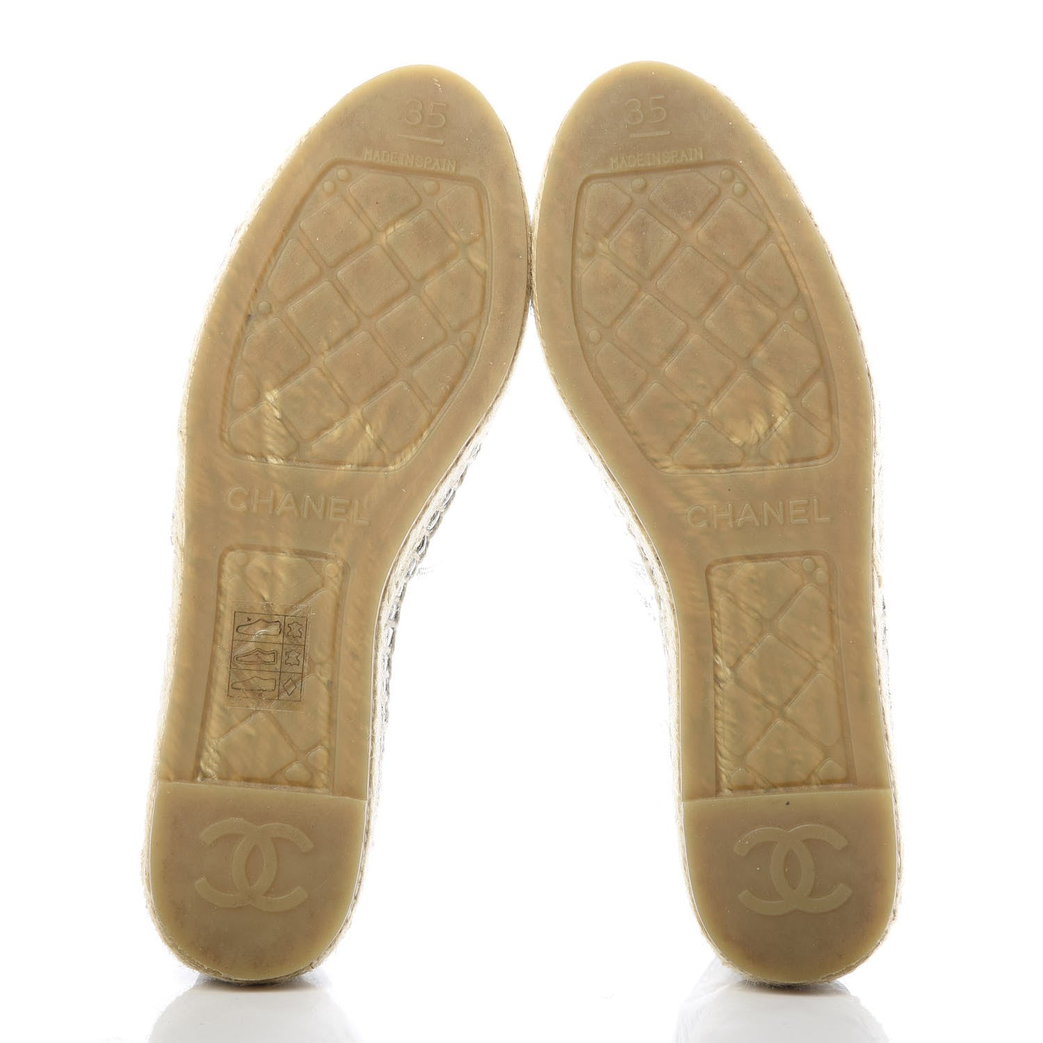 Chanel Laminated Goatskin CC Espadrilles 35 Silver 5 of 10