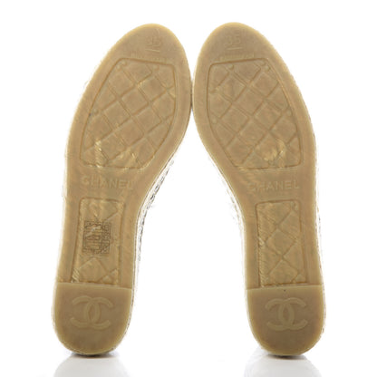 Chanel Laminated Goatskin CC Espadrilles 35 Silver 5 of 10