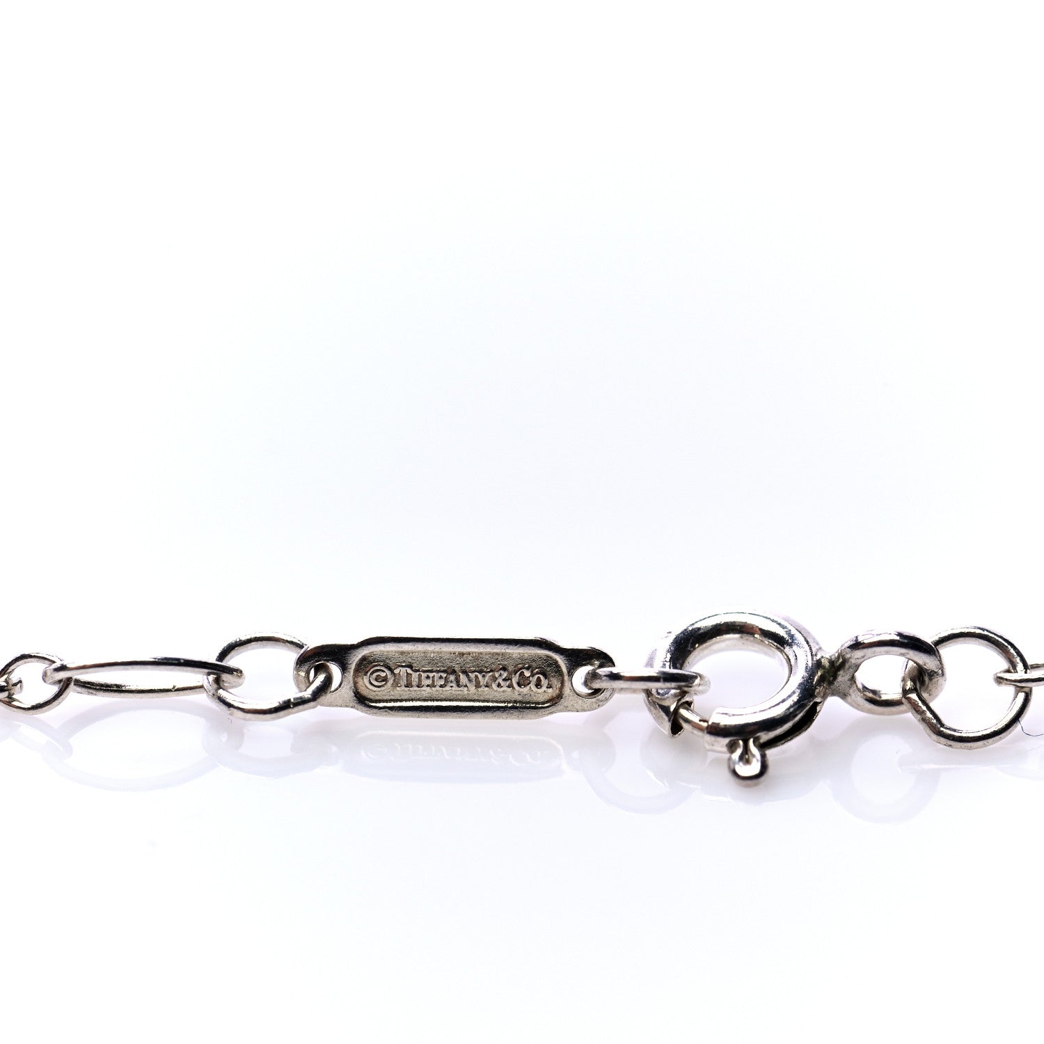 Tiffany Sterling Silver Large Crown Key Pendant Link Necklace 5 of 6