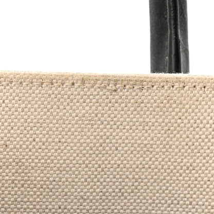 Saint Laurent Linen Calfskin Small Rive Gauche Tote Greggio Natural 13 of 14