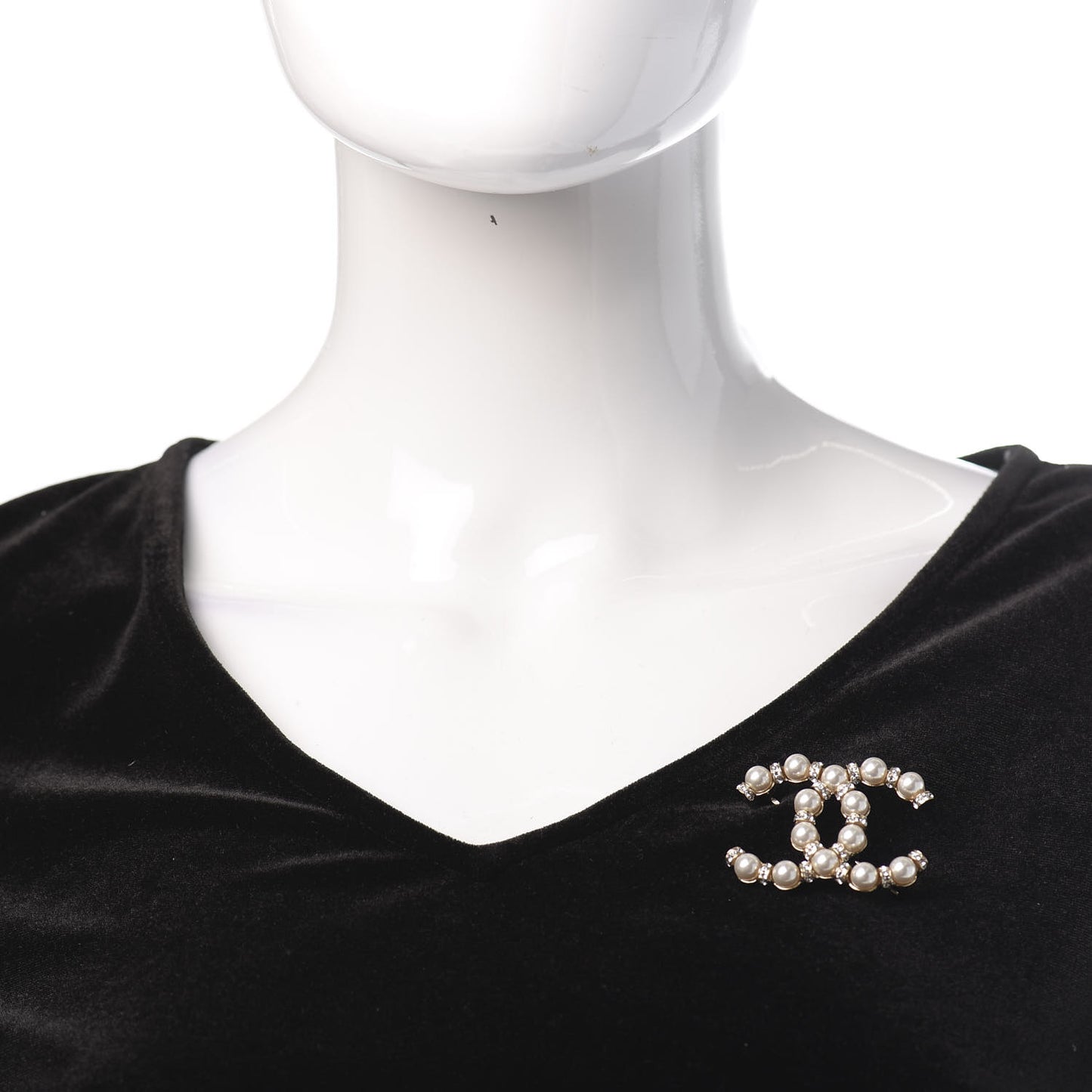 Pearl Crystal Nefertiti CC Brooch Gold