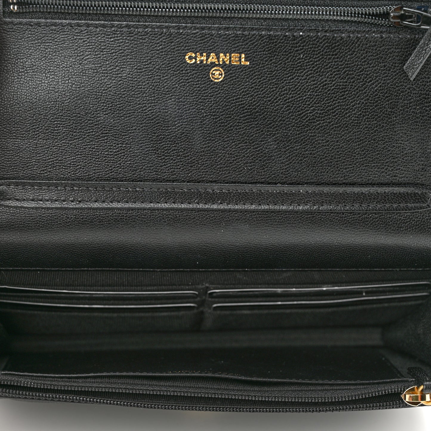 Goatskin Quilted Punk Essentials Wallet On Chain WOC Black