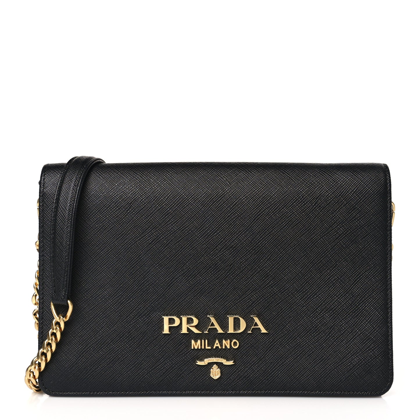 Saffiano Lux Mini Crossbody Bag Black