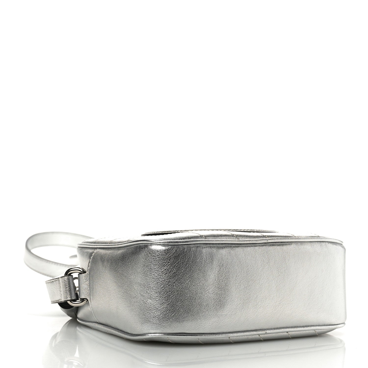 Gucci Metallic Sakai Be Green Calfskin Diagonal Stitched Small Blondie Shoulder Bag Silver 4 of 10