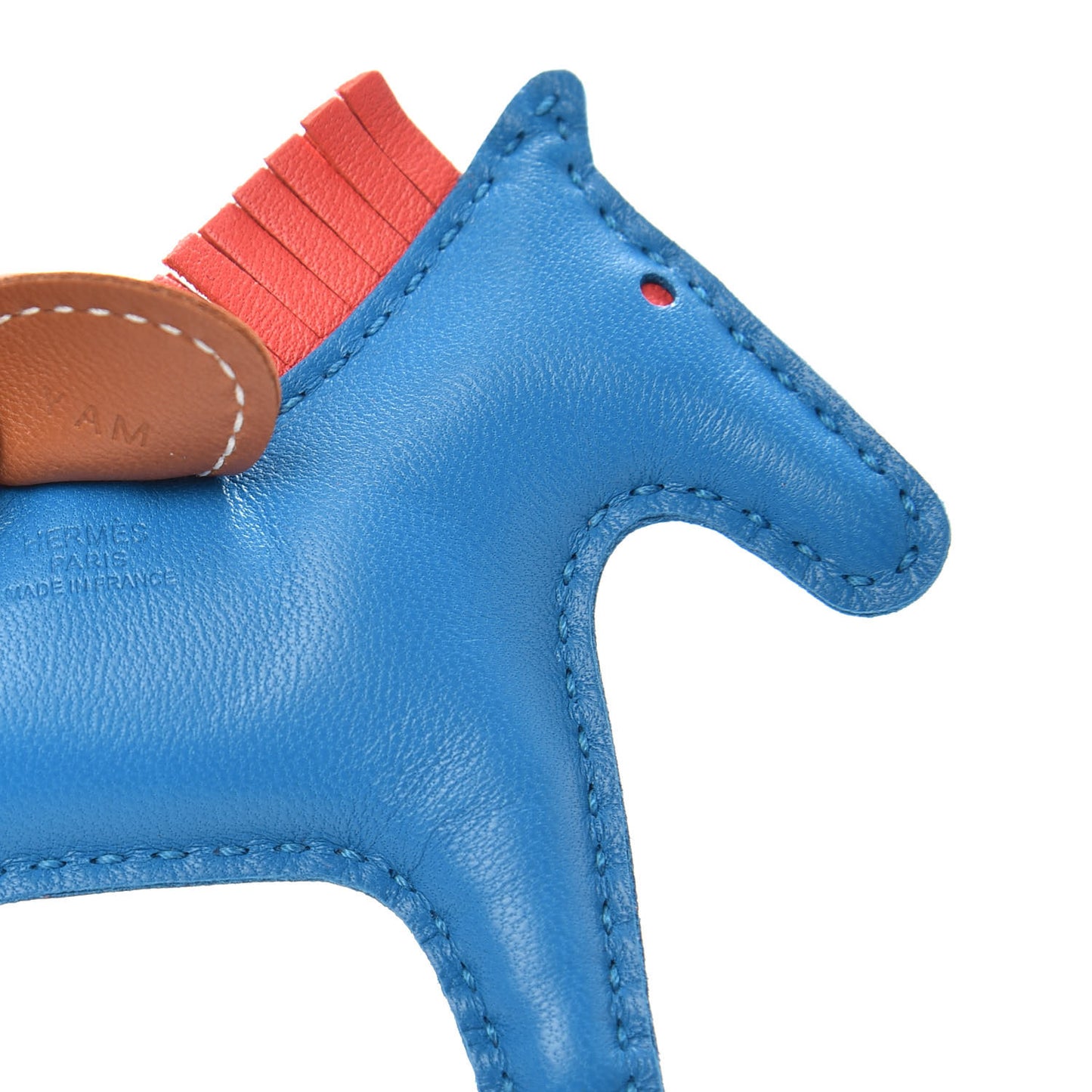 Milo Lambskin Grigri Rodeo Horse Bag Charm PM Blue Zanzibar Rose Texas Gold