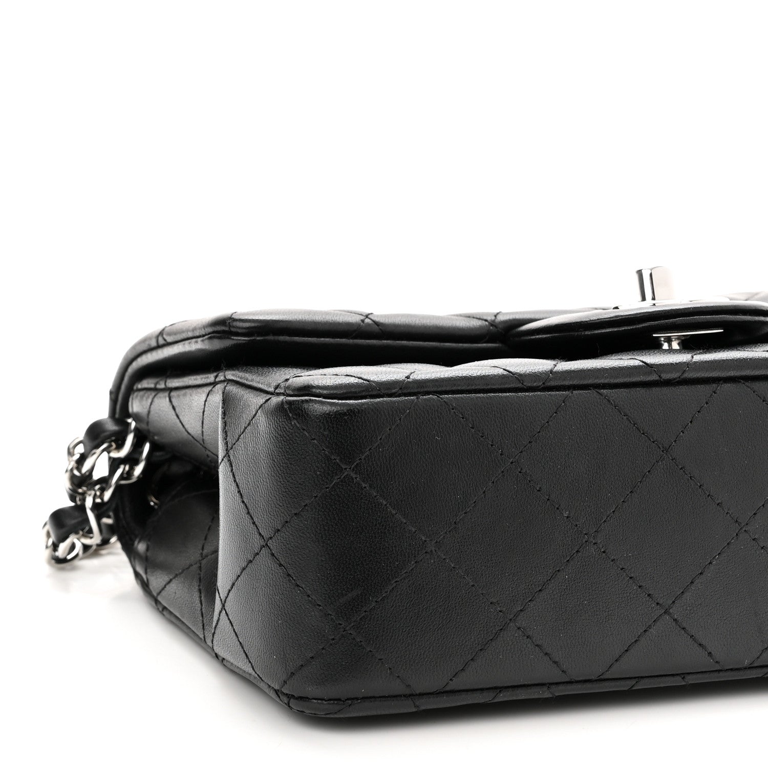 Chanel Lambskin Quilted Mini Rectangular Flap Black 9 of 10
