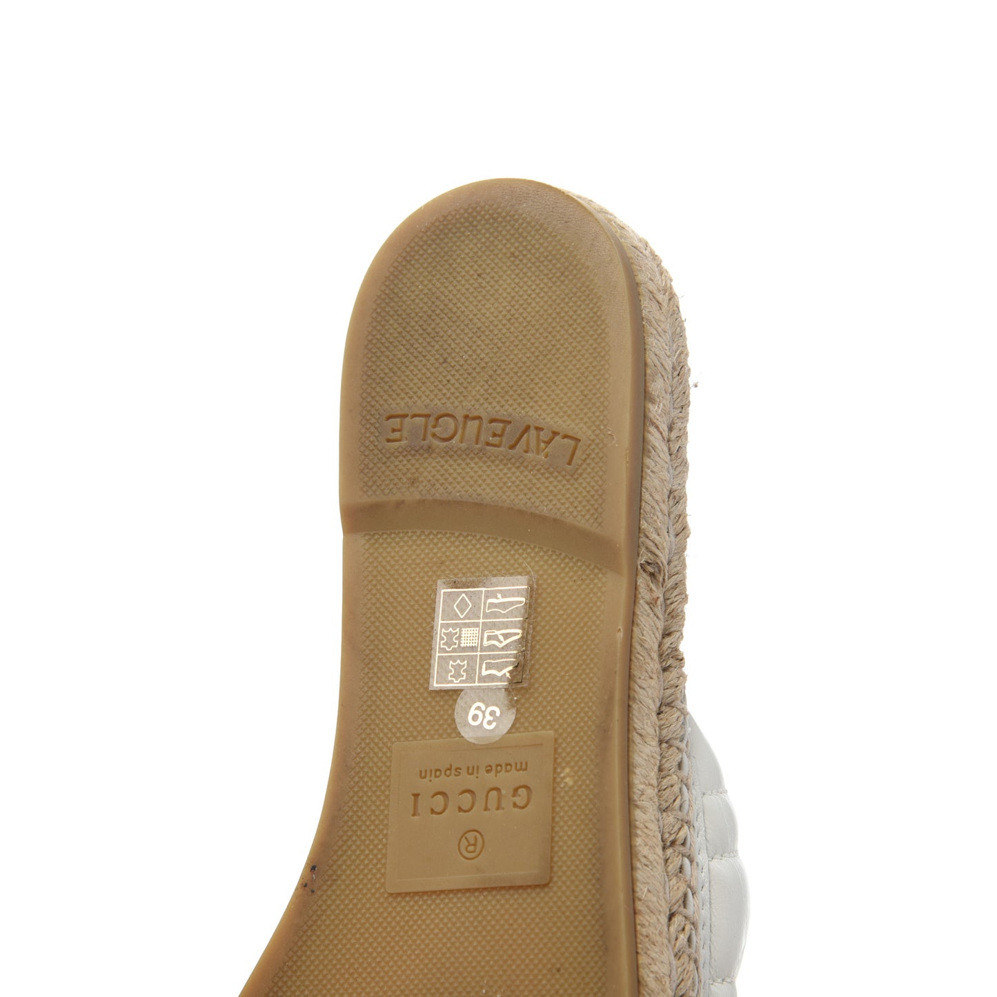 Nappa Matelasse GG Marmont Espadrille Slippers 39 Great White