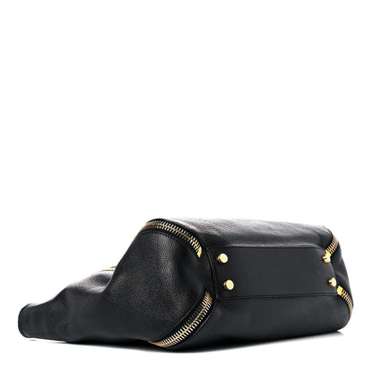 Tom Ford Grained Calfskin Sedgwick Medium Zipper Tote Black 5 of 20
