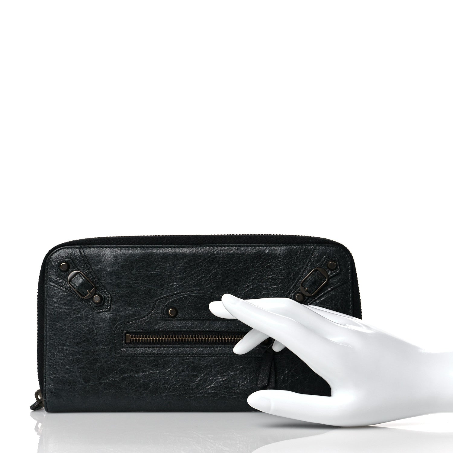 Balenciaga Agneau Classic Hardware Compagnon Wallet Black 2 of 10