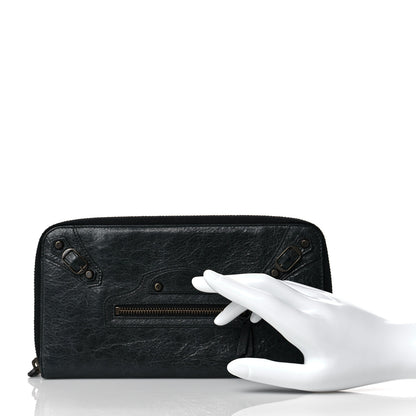 Balenciaga Agneau Classic Hardware Compagnon Wallet Black 2 of 10