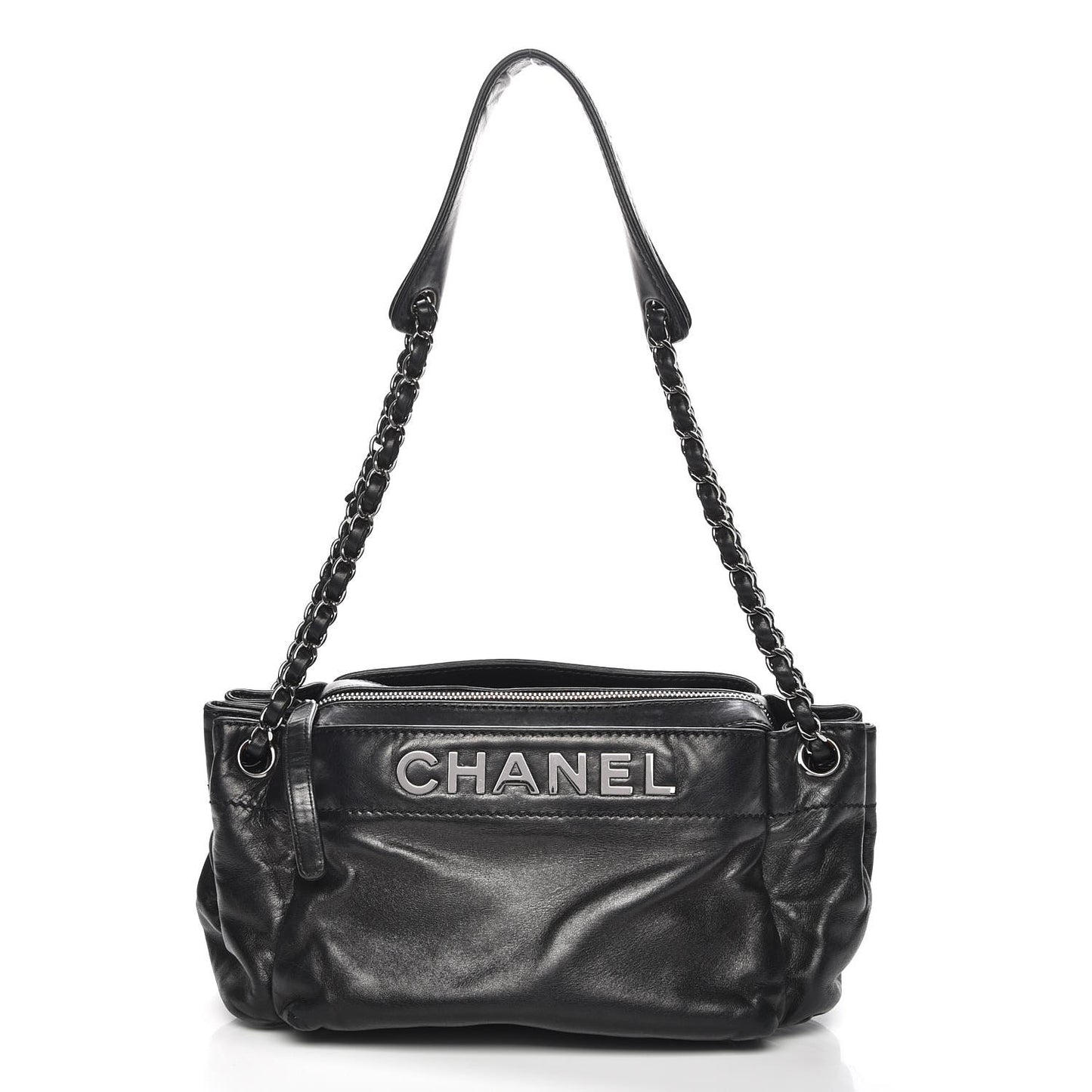 Lambskin Rock and Chic Shoulder Bag Black