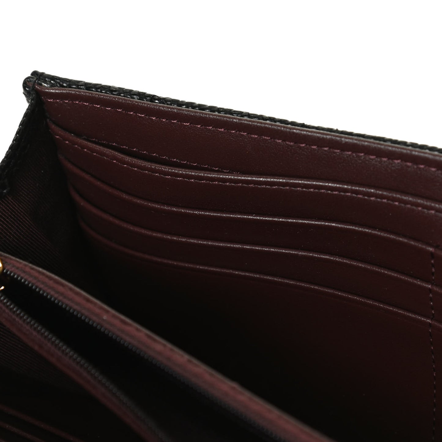 Caviar Quilted Large Gusset Flap Wallet Black