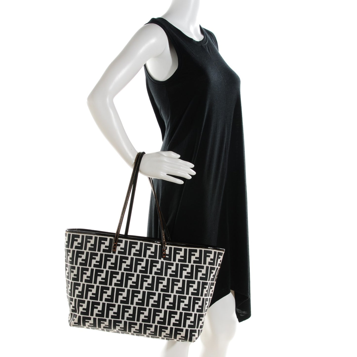 Canvas FF Roll Tote Black White