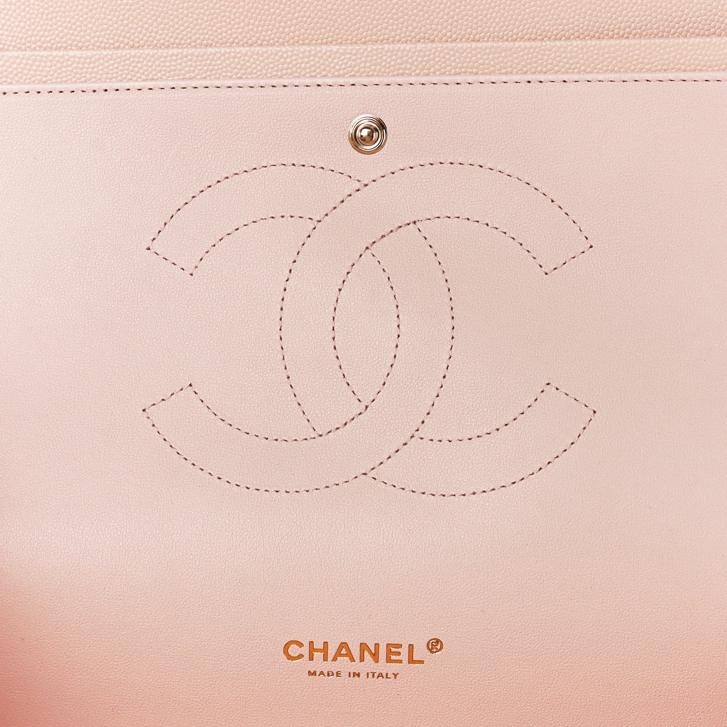 Caviar Quilted Maxi Double Flap Light Beige