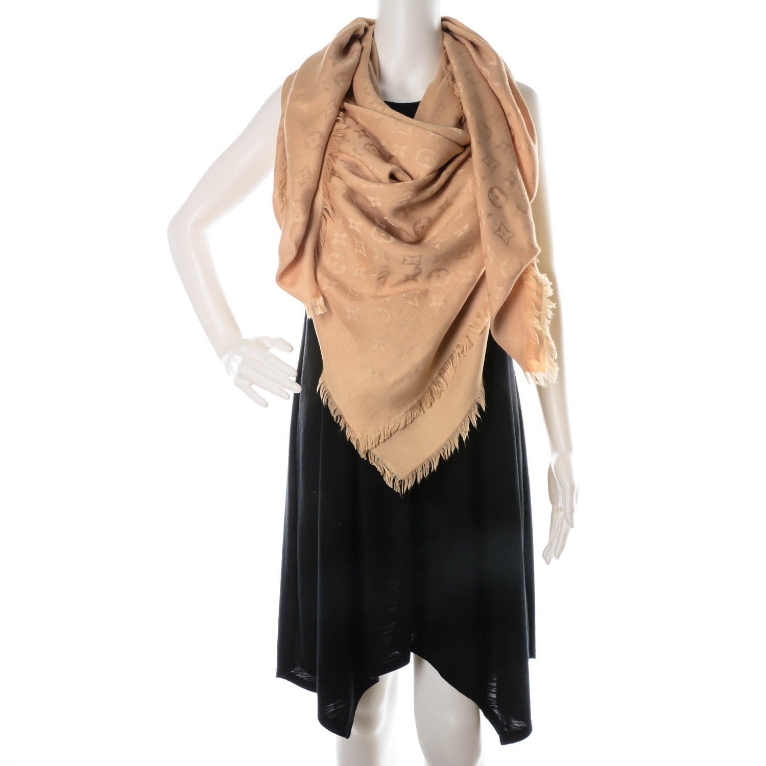 Louis Vuitton Silk Wool Monogram Shawl Dune 3 of 7