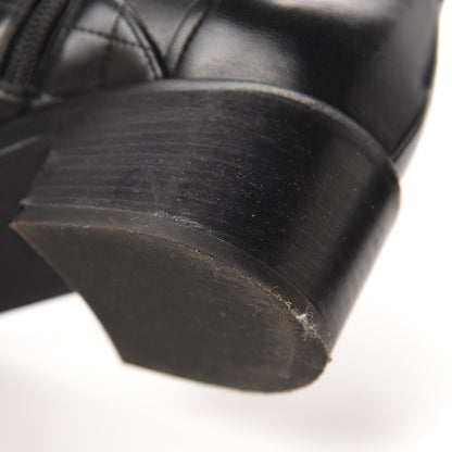 Chanel Lambskin Patent Calfskin Quilted Pearl Boots 38.5 Black 7 of 13