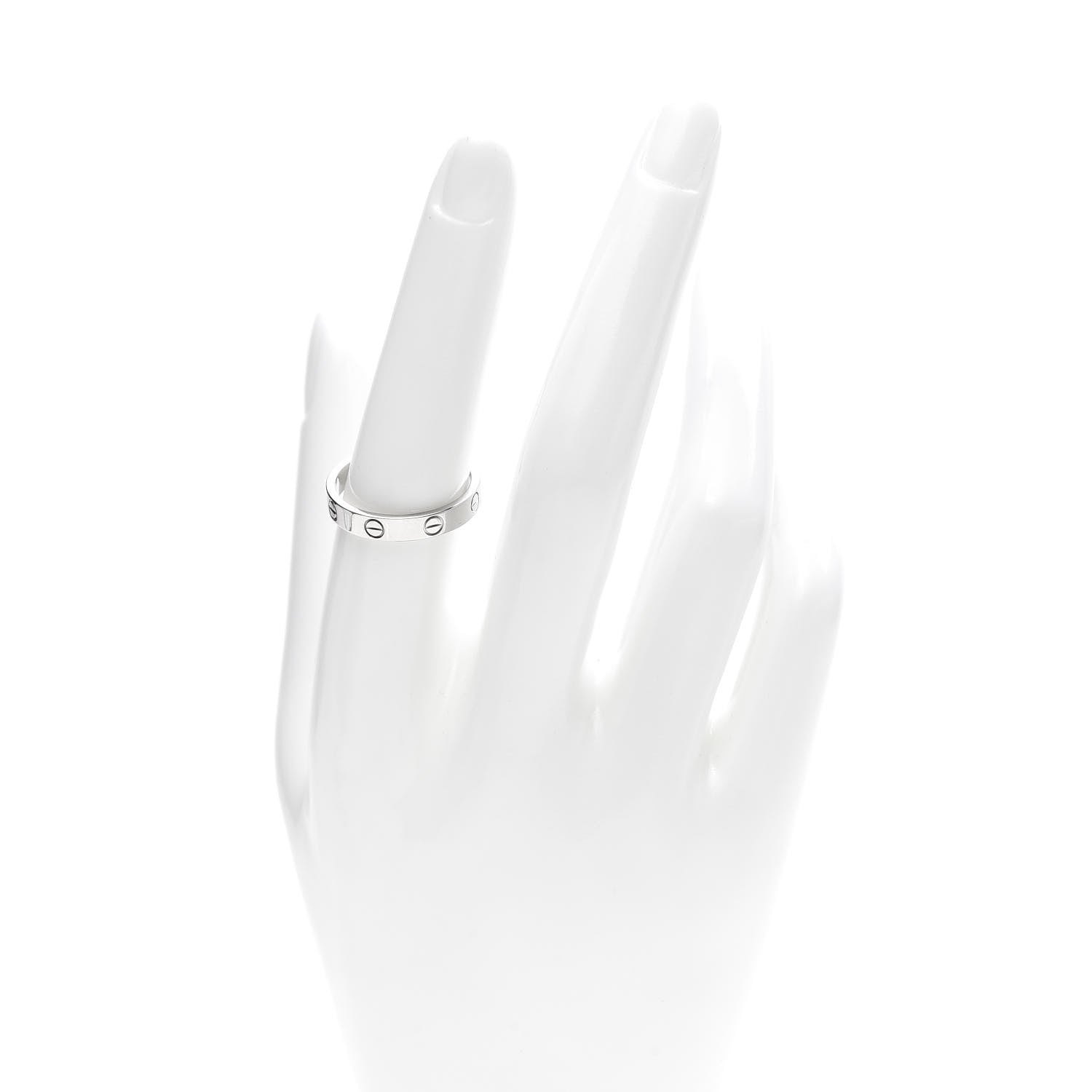 Cartier 18K White Gold 3.5mm LOVE Wedding Band Ring 56 7.75 2 of 4