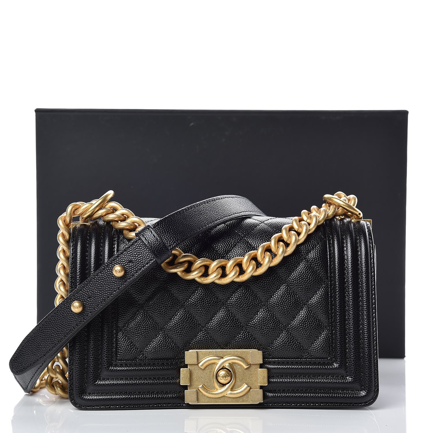 Chanel Caviar Quilted Small Boy Flap Black 10 of 11
