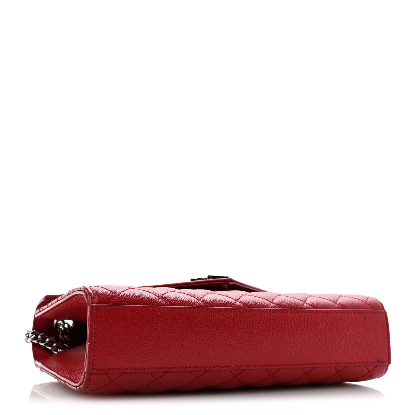 Grain De Poudre Textured Mixed Matelasse Triquilt Medium Monogram Satchel New Red