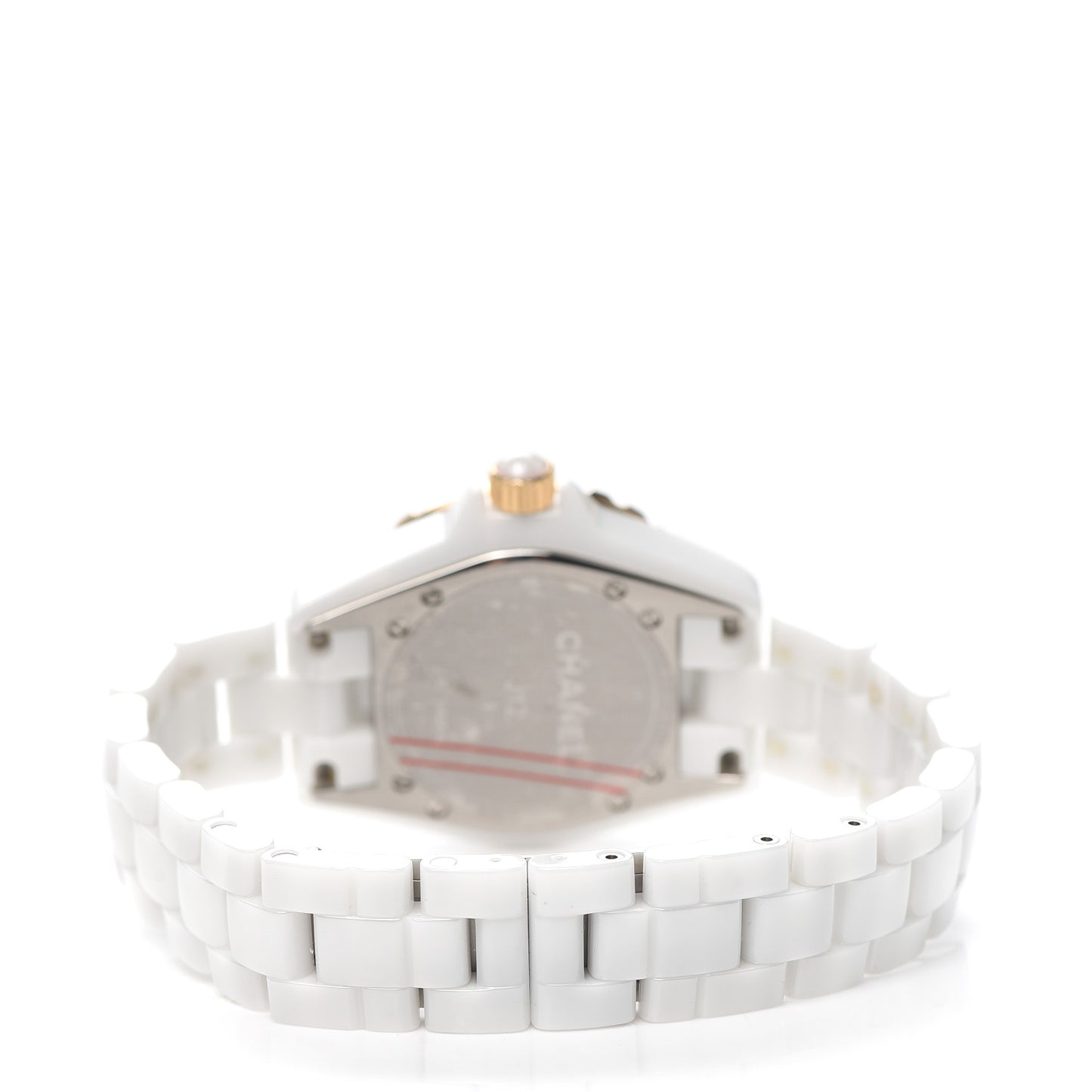 Stainless Steel 18K Beige Gold Ceramic Diamond 33mm J12 Quartz Watch White