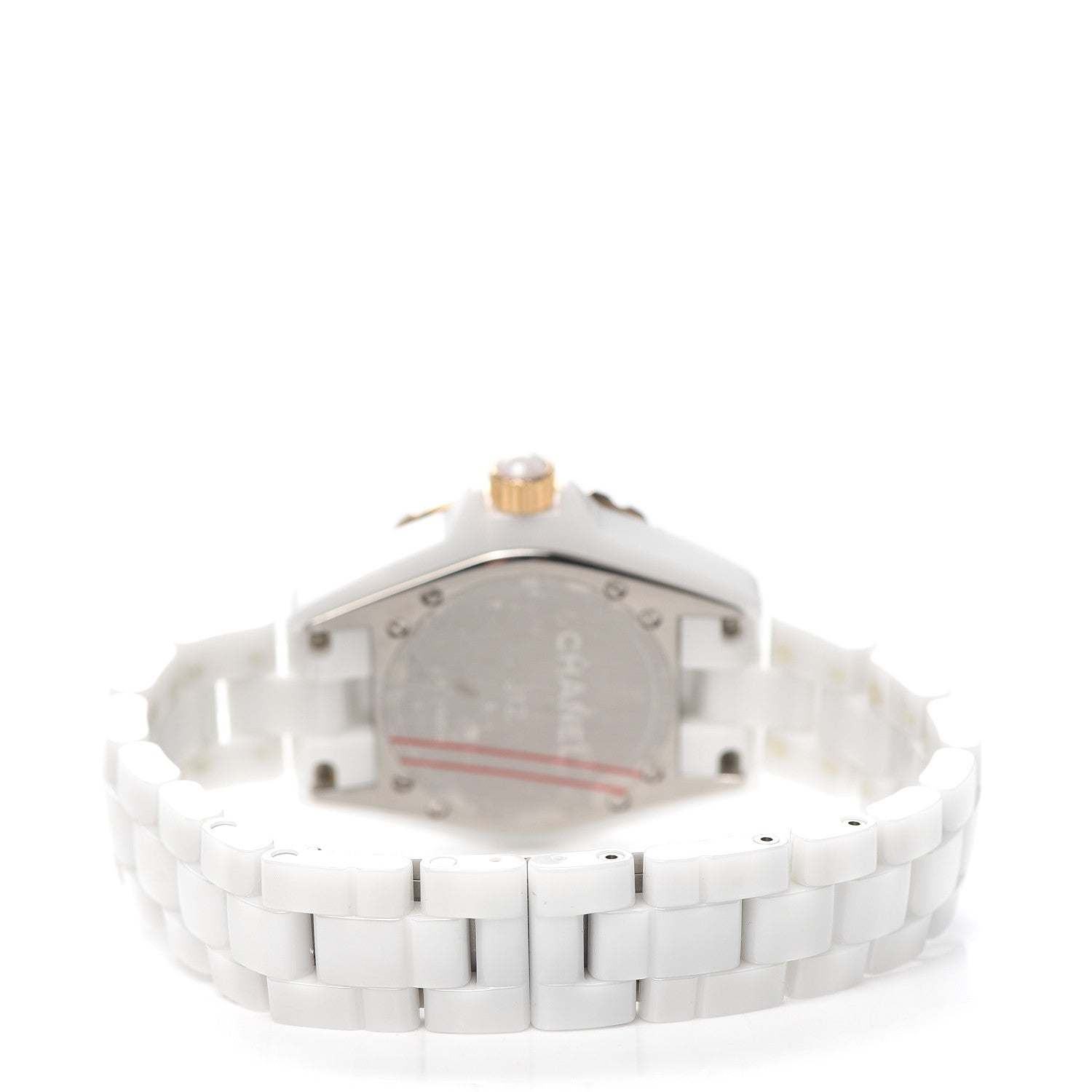Chanel Stainless Steel 18K Beige Gold Ceramic Diamond 33mm J12 Quartz Watch White 3 of 5