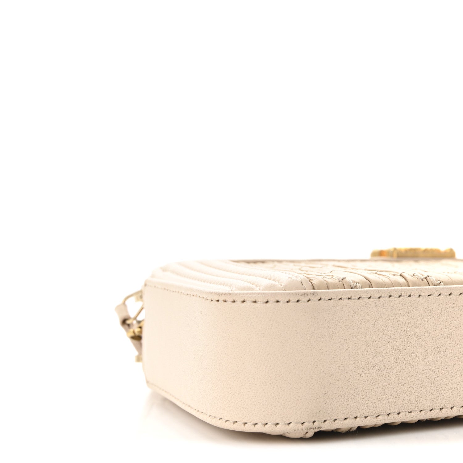 Chanel Crumpled Lambskin Chevron Quilted Pleated Small Boy Clutch With Chain Beige 9 of 10