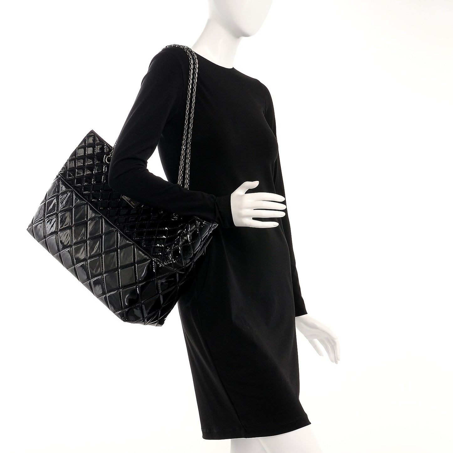 Patent Quilted Reissue 2.55 Tote Black