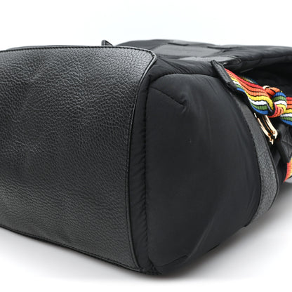 Salvatore Ferragamo Nylon Calfskin Gancio Backpack Black Multicolor 8 of 8