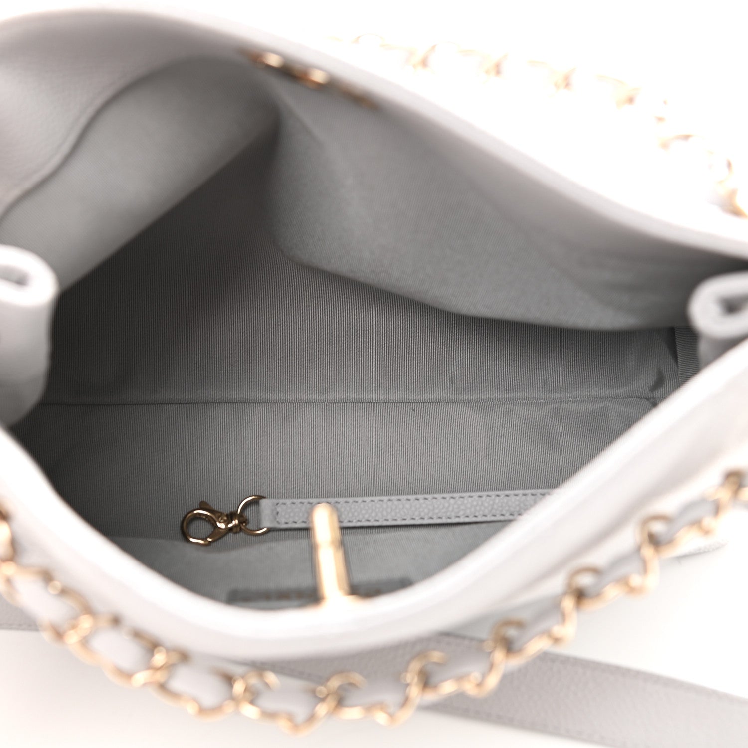 Chanel Caviar Quilted City Walk Hobo Light Grey 5 of 10