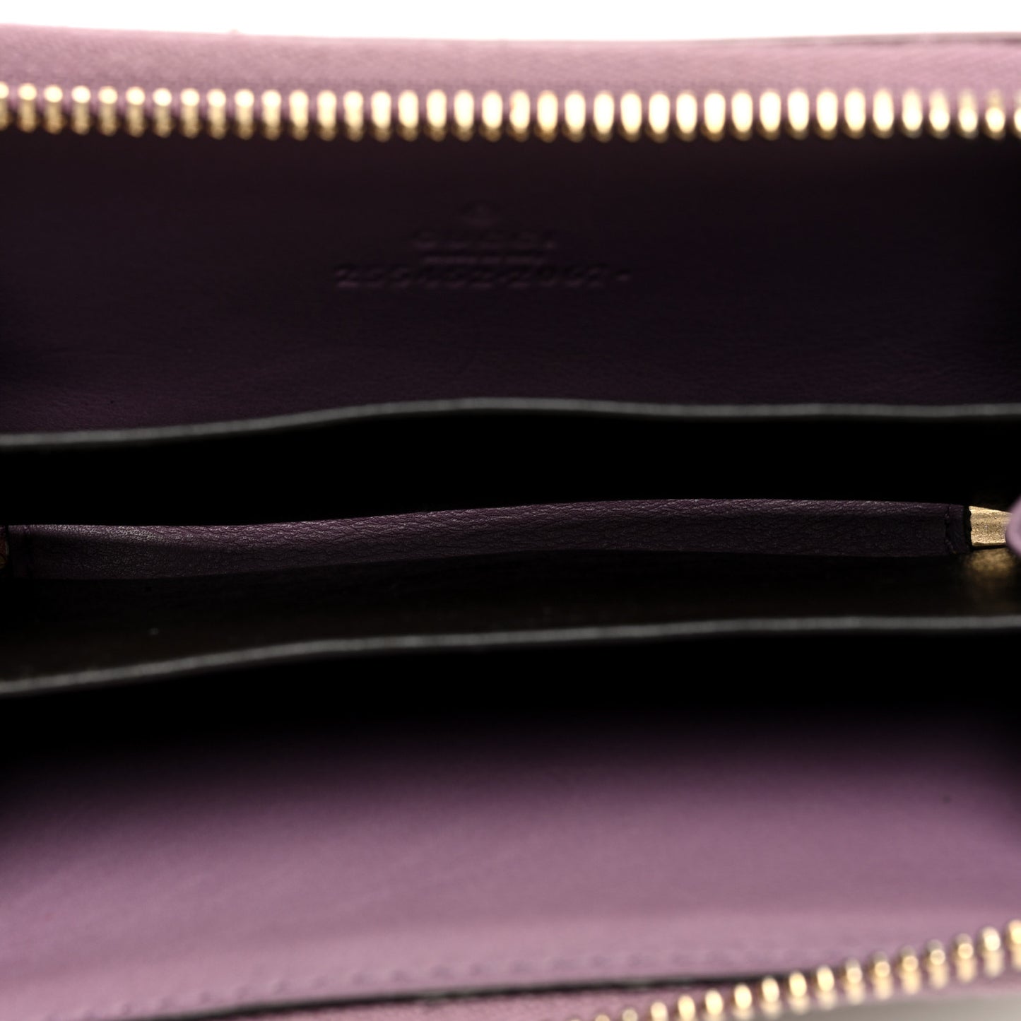 Patent Microguccissima Zip Around Card Case Mauve
