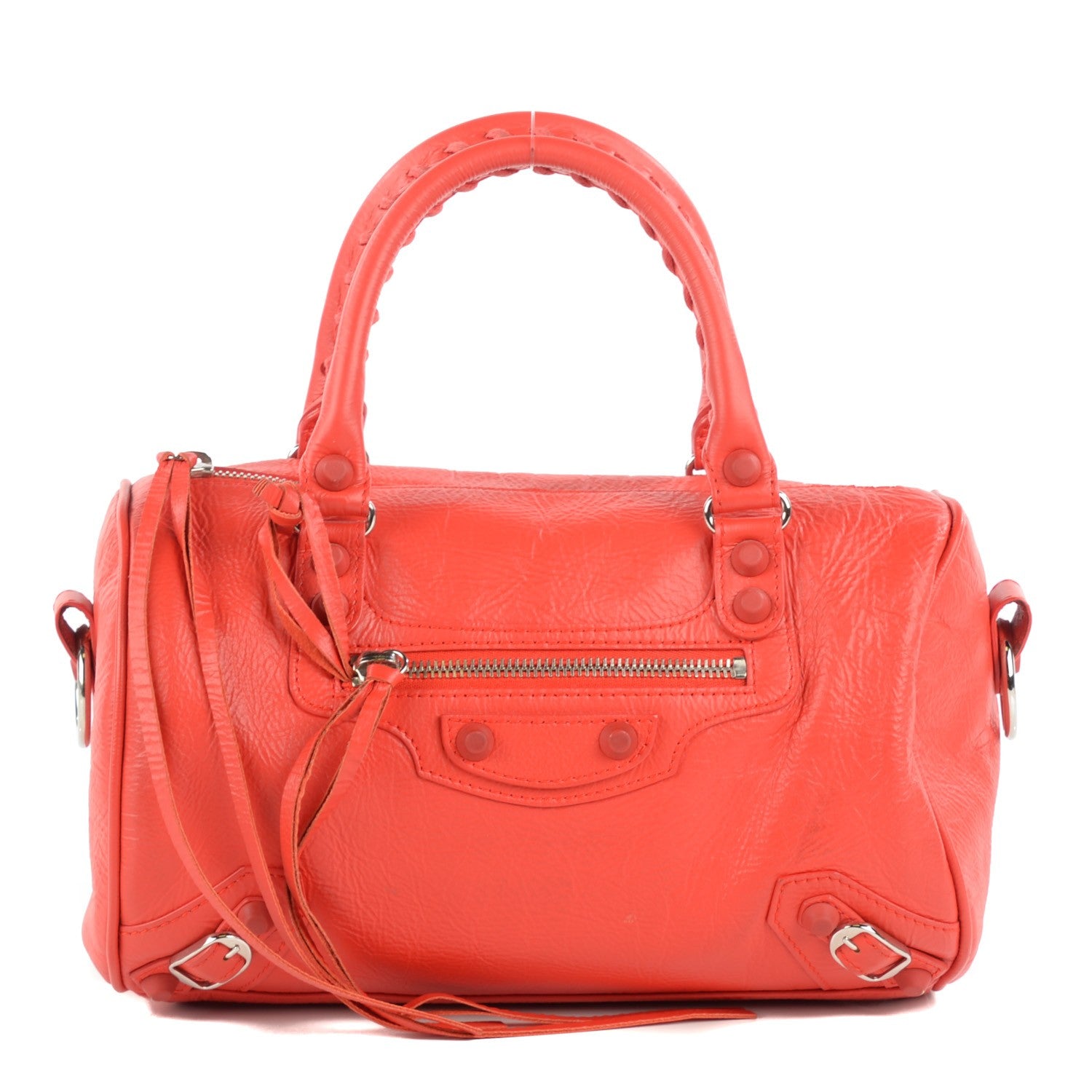 Balenciaga Matte Goatskin Rubber Covered Classic Hardware Mini Twiggy Rouge Coquelicot Rouge Braise 1 of 14