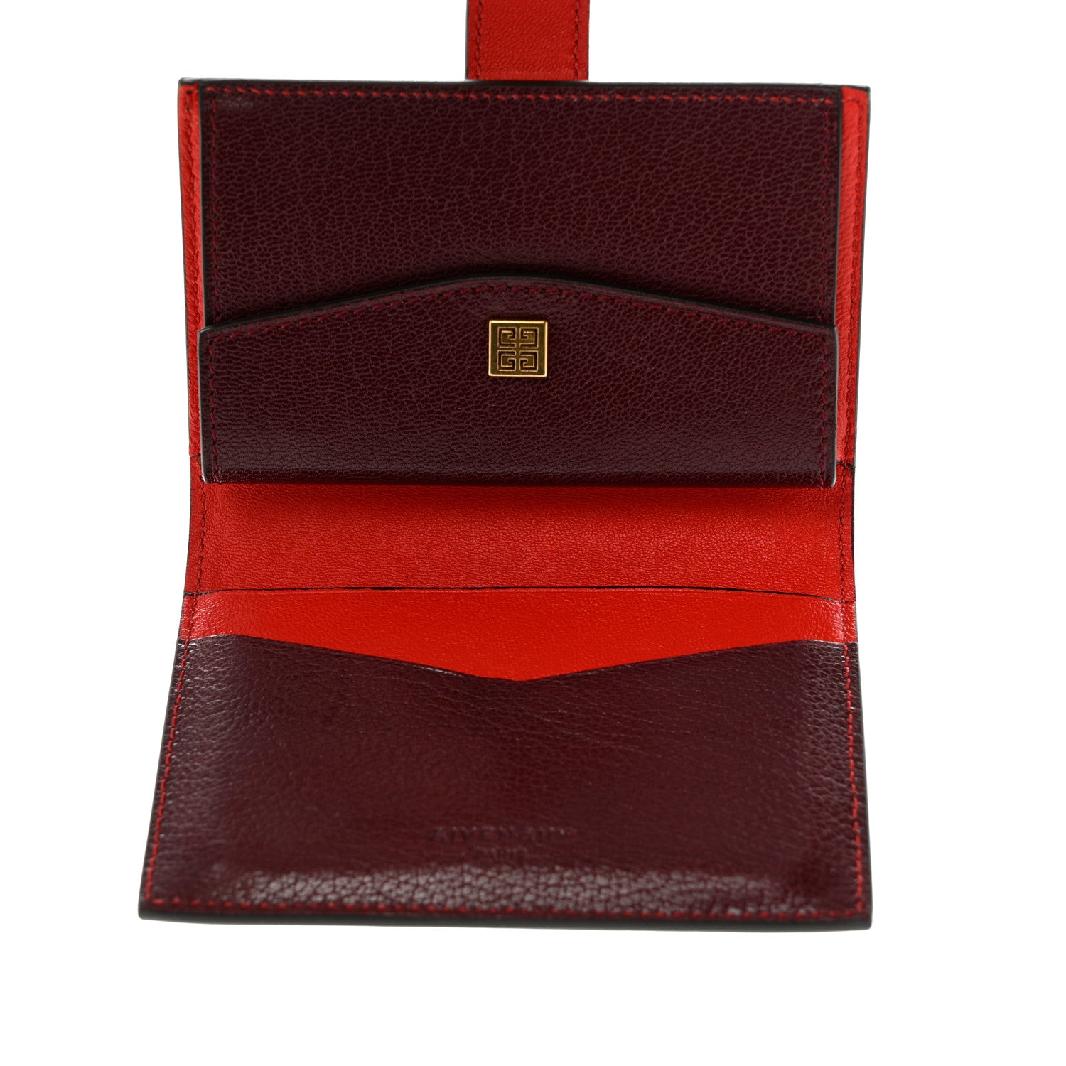 Givenchy Sugar Goatskin GV3 Wallet Bordeaux 5 of 9