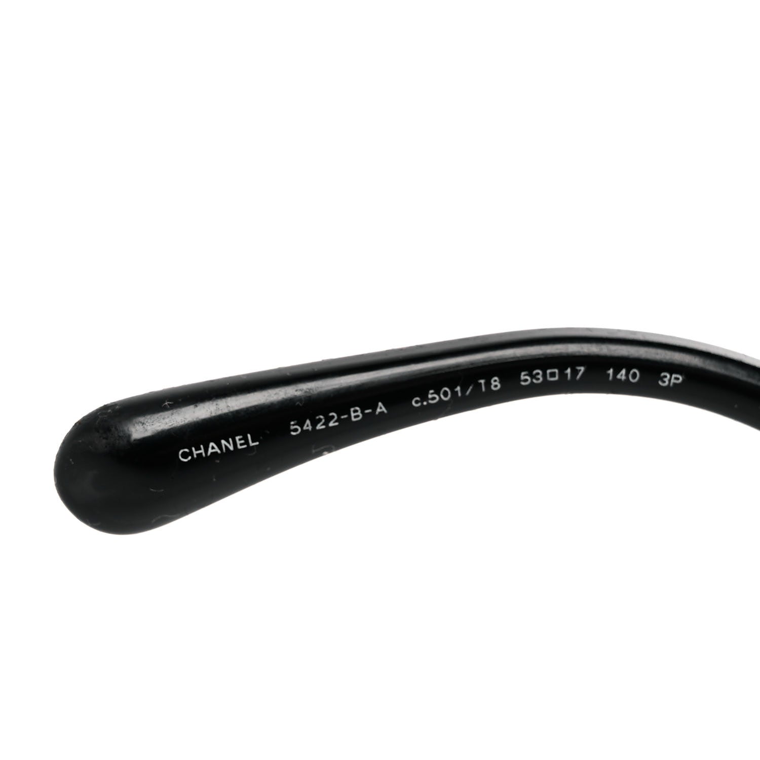 Chanel Acetate Strass Polarized Square Sunglasses 5422-B Black 5 of 7