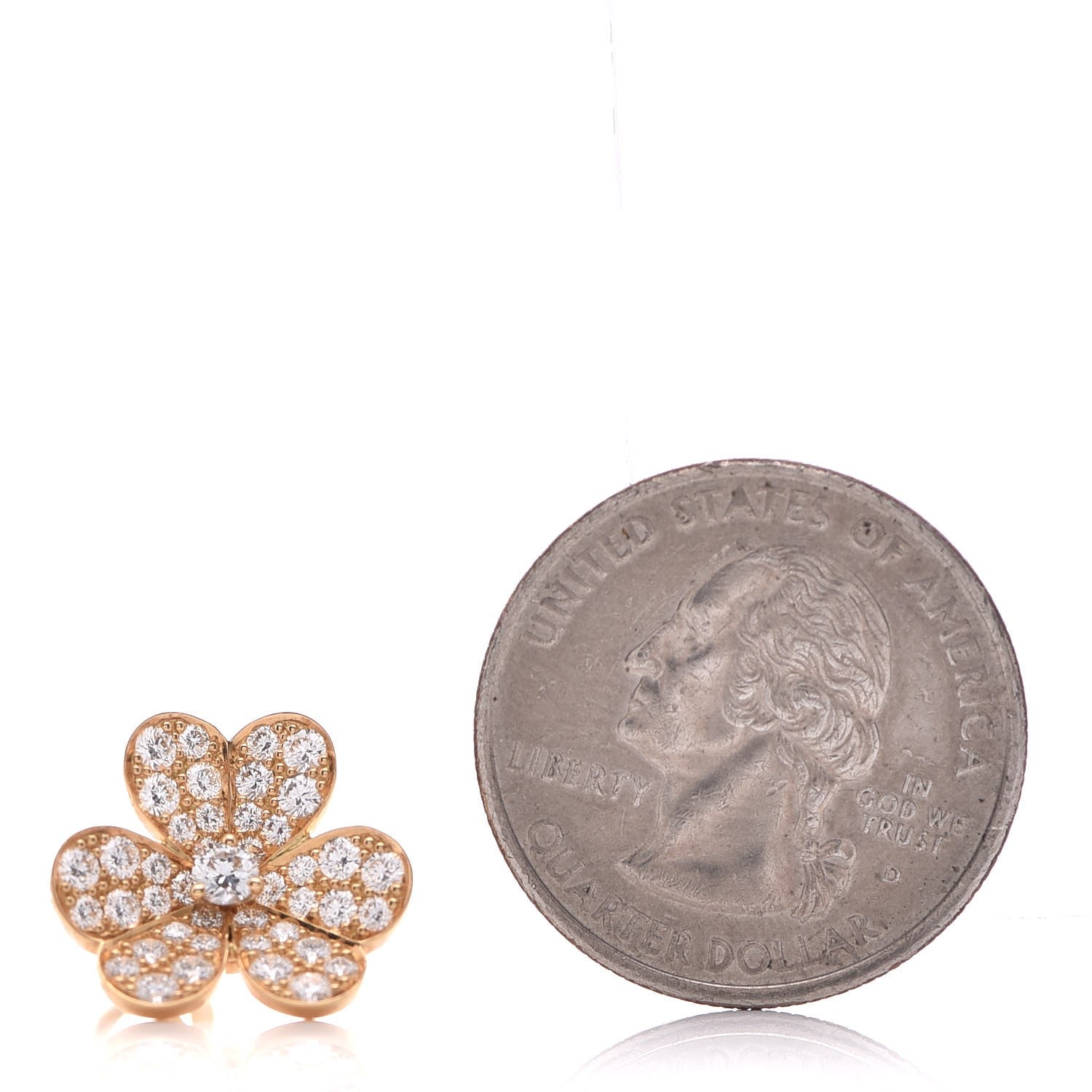 Van Cleef & Arpels 18K Yellow Gold Diamond Small Frivole Pave Earrings 3 of 6