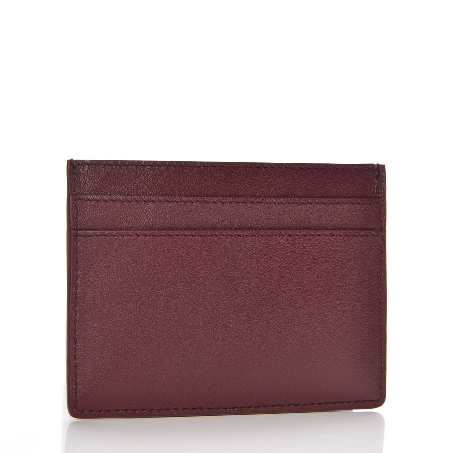 Calfskin Monogram Credit Card Case Dark Red