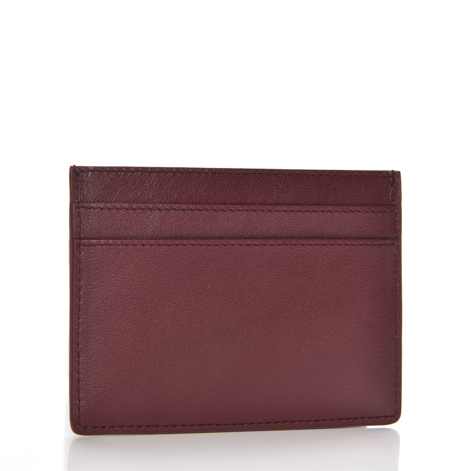 Saint Laurent Calfskin Monogram Credit Card Case Dark Red 3 of 8