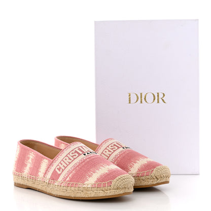 Christian Dior Cotton D-Stripes Embroidered Granville 15mm Espadrilles 39.5 Deep Nude 9 of 9