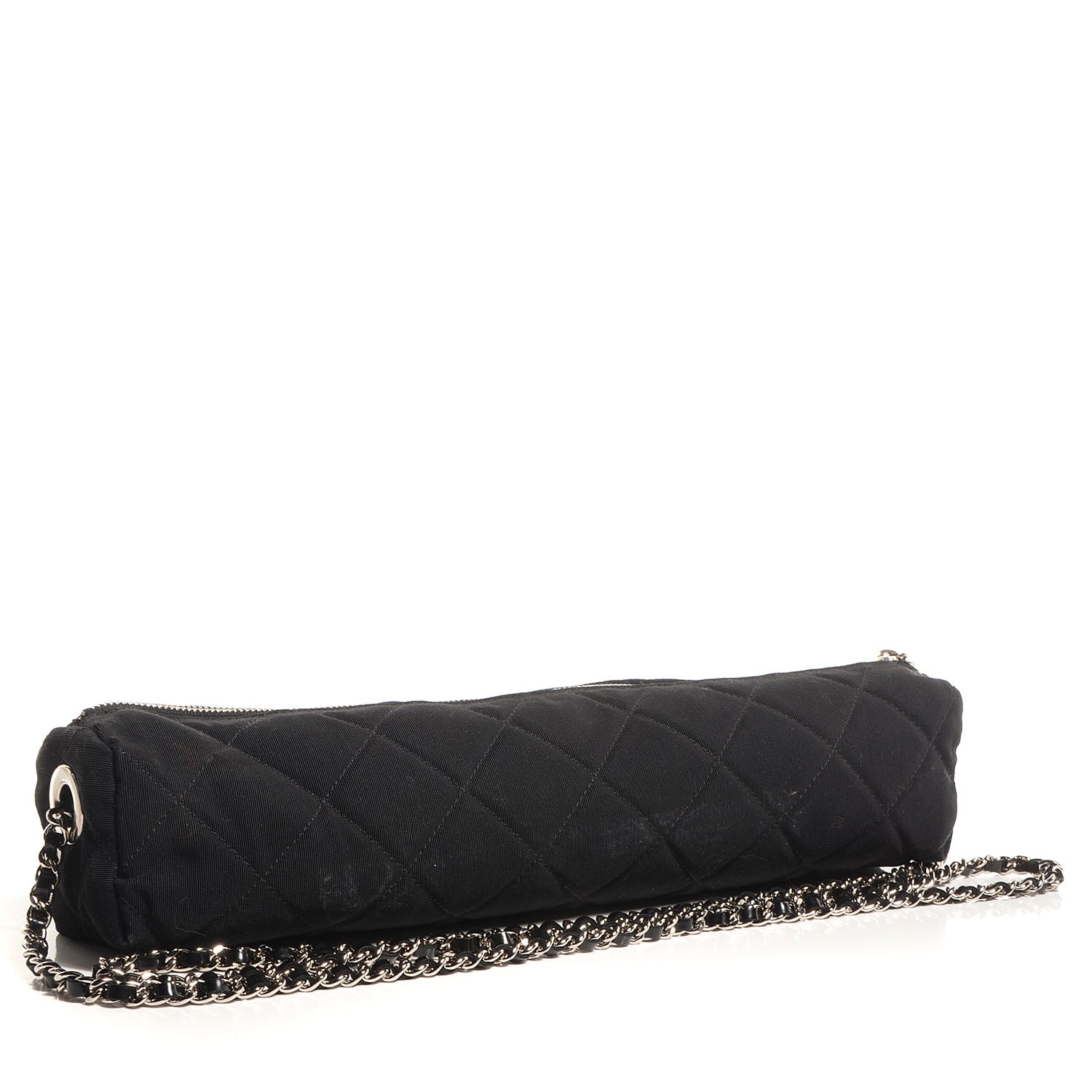 Chanel Nylon Large Umbrella with Crossbody Quilted Nylon Chain Pouch Black 6 of 11