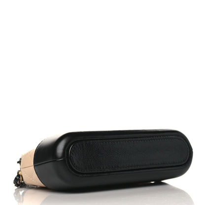 Chanel Aged Calfskin Quilted Small Gabrielle Clutch With Chain Beige Black 4 of 11
