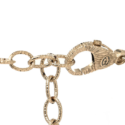 Chanel Metal Marble CC Pendant Choker Necklace Gold White 4 of 5