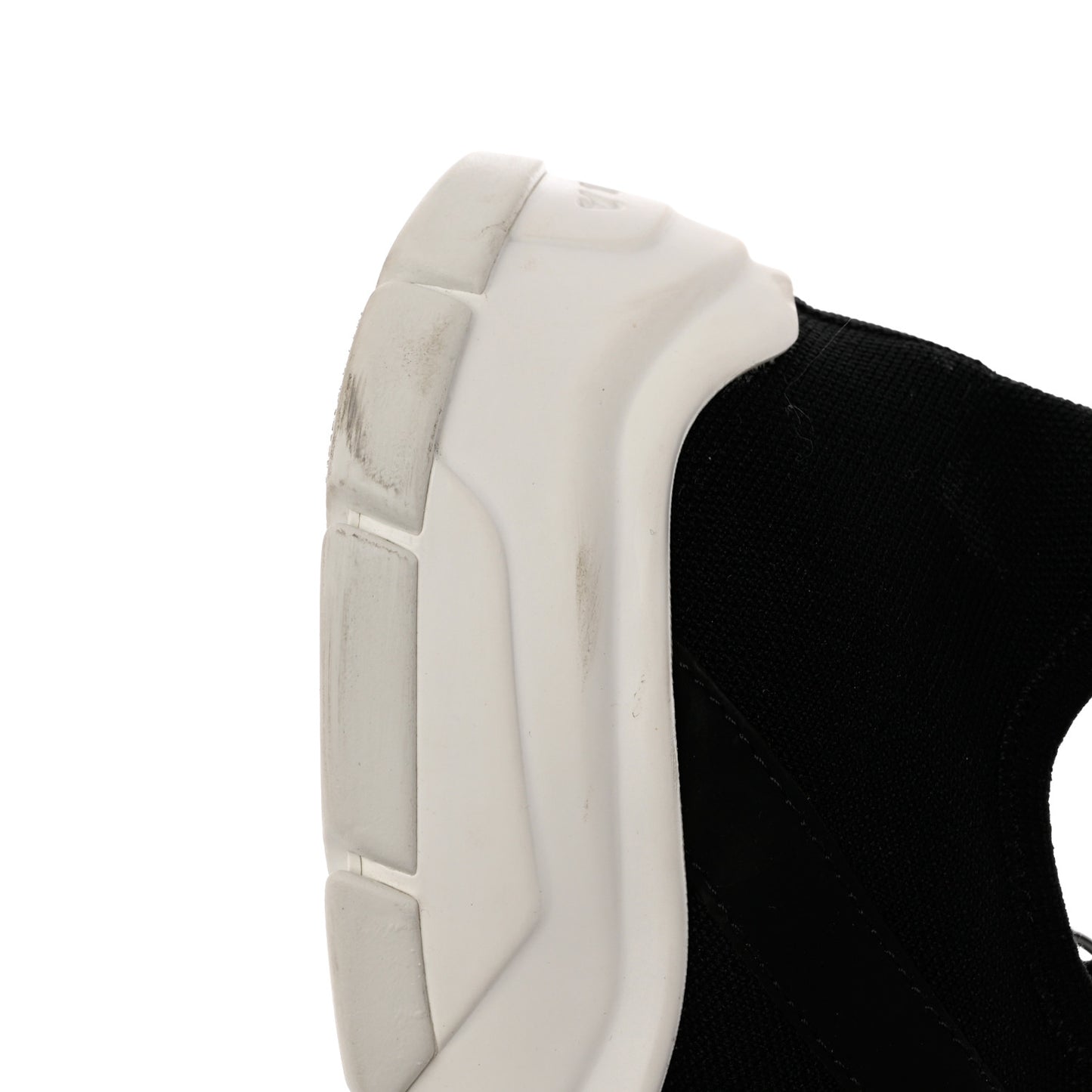 Knit Fabric Logo Sneakers 41.5 Black White