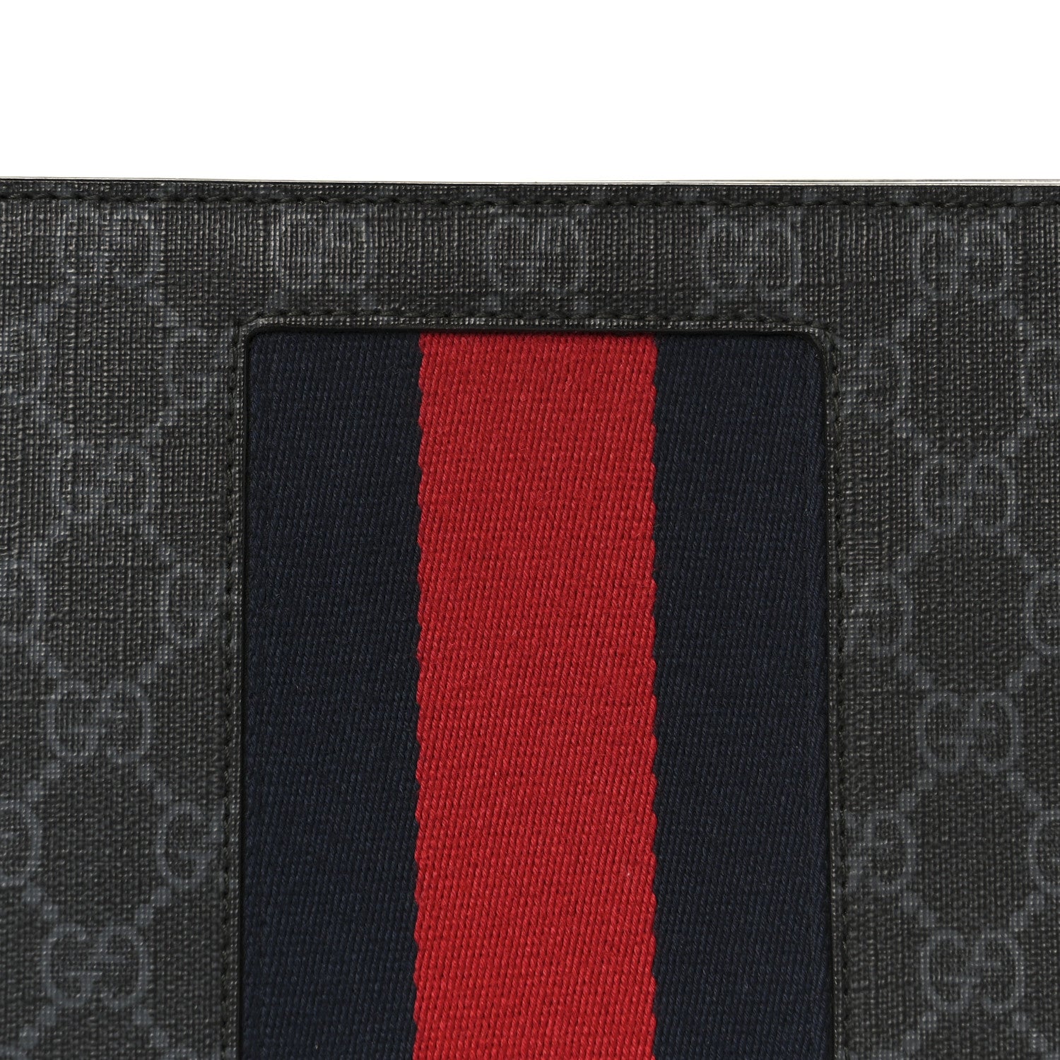 Gucci GG Supreme Monogram Selleria Calfskin Web New Web Cosmetic Case Black 8 of 8